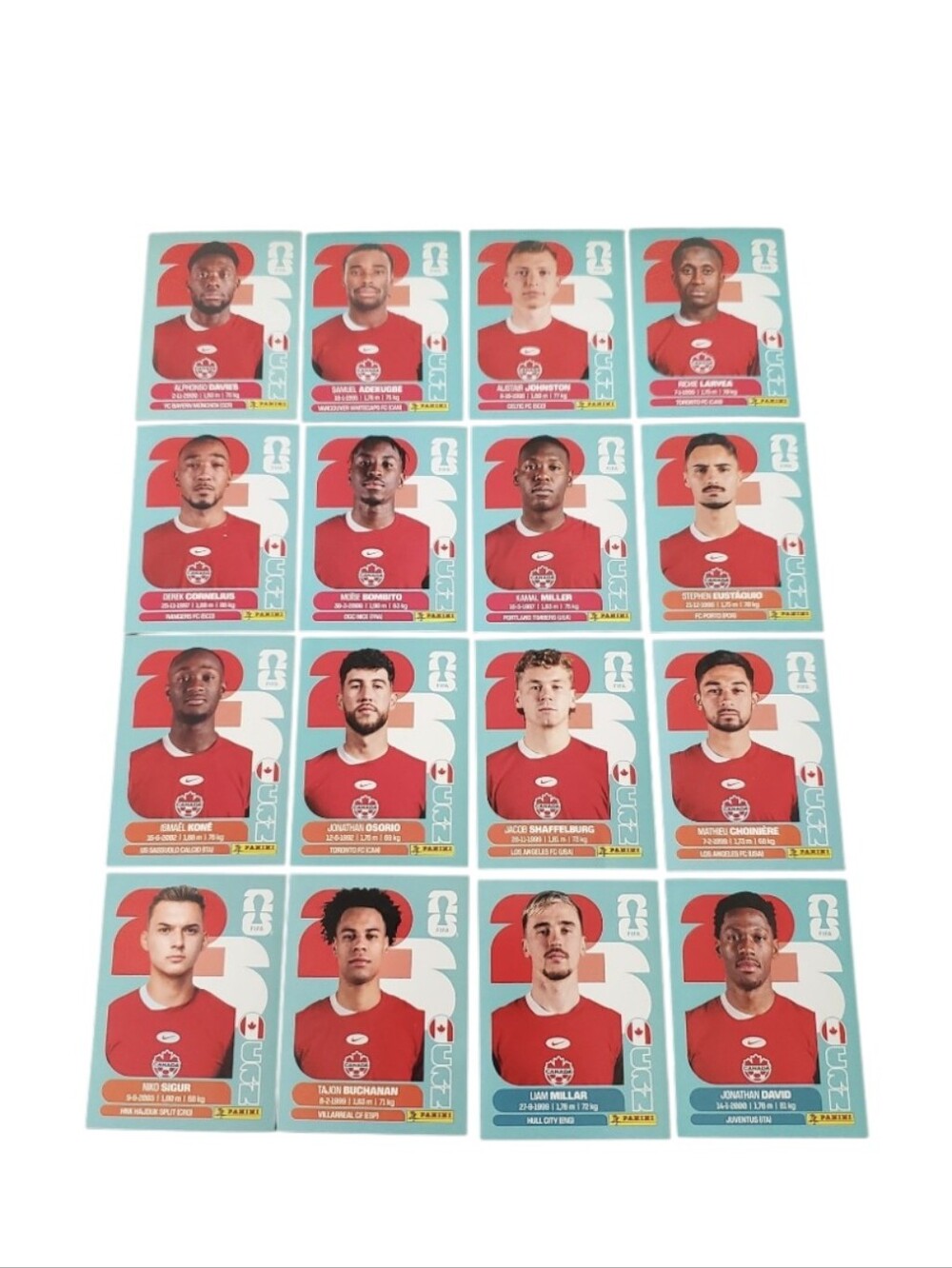 Panini FIFA World Cup 2026 Team Canada Latin American Stickers Lot 16